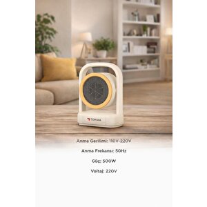 Mini Isıtıcı Fan Taşınabilir Sessiz Hızlı Isıtma 500w Kompakt Isıtıcı Ht100 Bej