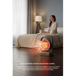 Mini Isıtıcı Fan Taşınabilir Sessiz Hızlı Isıtma 500w Kompakt Isıtıcı Ht100 Siyah