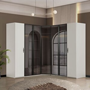 Blesk Gardırop, More Giyinme Odası Dolap Takımı - Reflekte Kapaklı