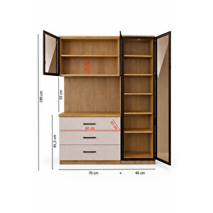 Vitrinli Ünite, Liveo Kahve Köşesi + Çok Amaçlı Raflı Tek Kapaklı Dolap