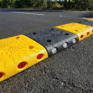 5,5 Metre Hız Kesici Set | Kapaklı Yol Kasisi Uygulaması Sarı Siyah