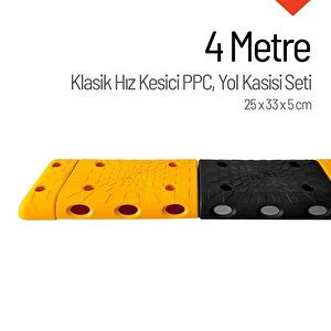 4 Metre Hız Kesici Set | Kapaklı Yol Kasisi Uygulaması 2183 Oksit Sarı