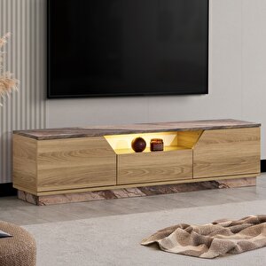 Blesk Tv Ünitesi, 160 Cm Yaman Ledli Tv Sehpası Kapaklı Ünite