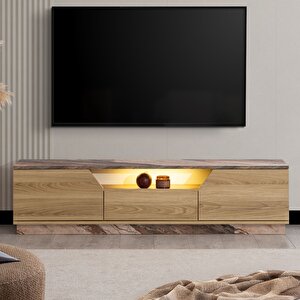 Blesk Tv Ünitesi, 160 Cm Yaman Ledli Tv Sehpası Kapaklı Ünite