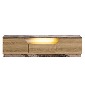 Blesk Tv Ünitesi, 160 Cm Yaman Ledli Tv Sehpası Kapaklı Ünite