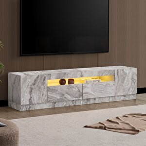 Blesk Tv Ünitesi, 180 Cm Ege Ledli Tv Sehpası Kapaklı Ünite