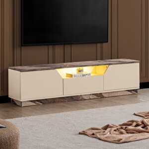 Blesk Tv Ünitesi, 160 Cm Liva Ledli Tv Sehpası Kapaklı Ünite