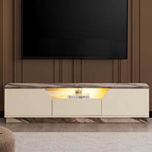 Blesk Tv Ünitesi, 160 Cm Liva Ledli Tv Sehpası Kapaklı Ünite