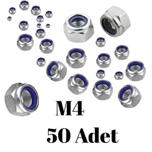 Fiber Somun M4 – Din 985 –  50'li Paket Contalı Gevşemez Somun