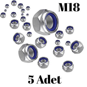 Fiber Somun M18 – Din 985 –  5'li Paket Contalı Gevşemez Somun