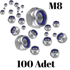 Fiber Somun M8 – Din 985 –  100'lü Paket Contalı Gevşemez Somun