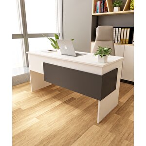 Karen Çalışma Ofis Masası | Beyaz-Antrasit Beyaz-Safirmeşe