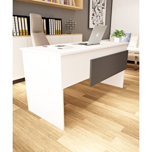 Karen Çalışma Ofis Masası | Beyaz-Antrasit