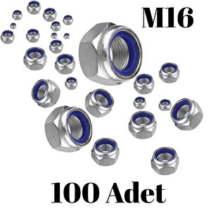 Fiber Somun M16 – Din 985 –  100'lü Paket Contalı Gevşemez Somun