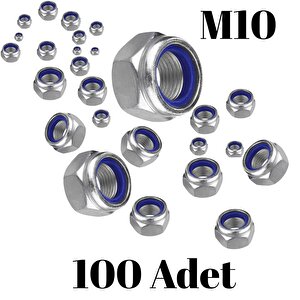 Fiber Somun M10 – Din 985 –  100'lü Paket Contalı Gevşemez Somun