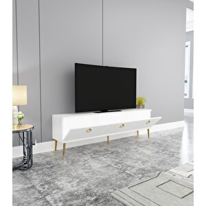 Maxi 150 Cm Tv Sehpası Beyaz Beyaz