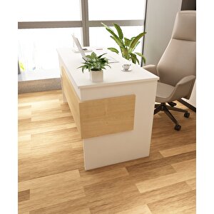 Karen Çalışma Ofis Masası | Beyaz-Safirmeşe Antrasit