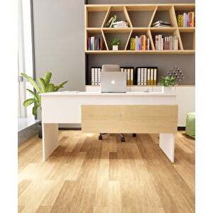 Karen Çalışma Ofis Masası | Beyaz-Safirmeşe Antrasit