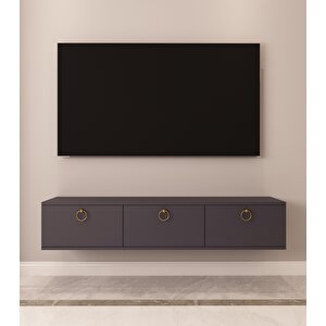 Max 150 Cm Duvara Monte Tv Sehpası Antrasit Antrasit