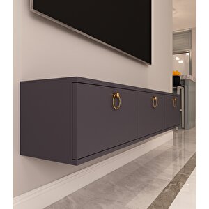 Max 150 Cm Duvara Monte Tv Sehpası Antrasit Antrasit