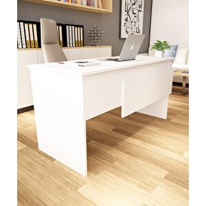 Karen Çalışma Ofis Masası | Beyaz-Beyaz Beyaz