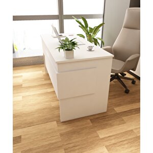 Karen Çalışma Ofis Masası | Beyaz-Beyaz