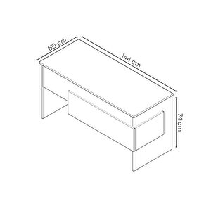 Karen Çalışma Ofis Masası | Beyaz-Beyaz