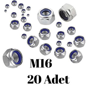 Fiber Somun M16 – Din 985 –  20'li Paket Contalı Gevşemez Somun