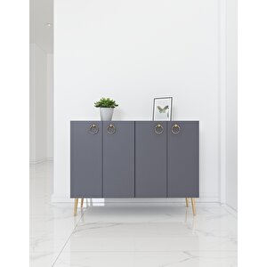 İnci 100 Cm Konsol, Çok Amaçlı Dolap Antrasit Antrasit