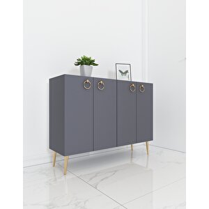 İnci 100 Cm Konsol, Çok Amaçlı Dolap Antrasit Antrasit