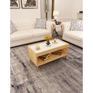 Sahra Raflı Orta Sehpa Beyaz-Safirmeşe Beyaz-Safirmeşe