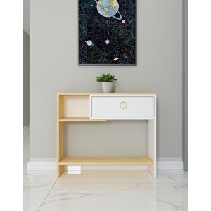 Nova Kapaklı, Raflı Dresuar Beyaz-Safirmeşe Beyaz-Safir Meşe