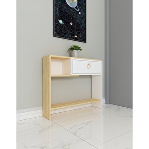 Nova Kapaklı, Raflı Dresuar Beyaz-Safirmeşe Beyaz-Safir Meşe