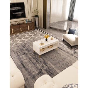 Sahra Raflı Orta Sehpa Beyaz Beyaz