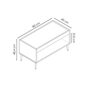 Sahra Raflı Orta Sehpa Beyaz