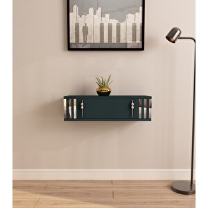 Lena 70cm Duvara Monte , Kapaklı, Modern Dresuar Antrasit-Gümüş Antrasit Gümüş