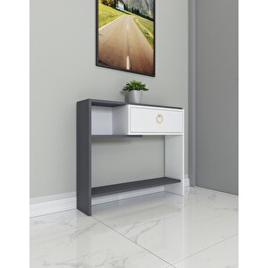 Nova Kapaklı, Raflı Dresuar Beyaz-Antrasit Antrasit Beyaz