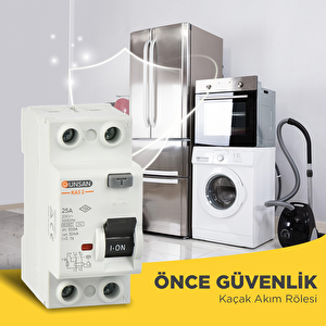Günsan Valta Kaçak Akım Rölesi Ac Tip 6ka 30ma 25a 1 Kutup + Nötr