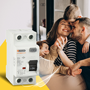 Günsan Valta Kaçak Akım Rölesi Ac Tip 6ka 30ma 25a 1 Kutup + Nötr