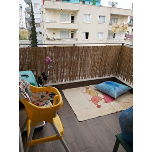1x2.50 Metre Doğal Kamış Hasır Çit + 3 Metre Peri Led Işık + Montaj Seti - Balkon Ve Bahçe Mahremiyet Örtüsü