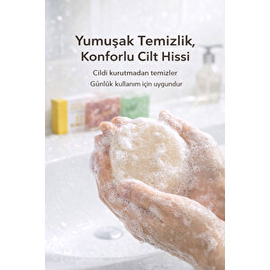 3'lü Doğal Sabun Seti  Maya, Aloe Vera, Gül Özlü - Hassas & Günlük Nazik Bakım Serisi