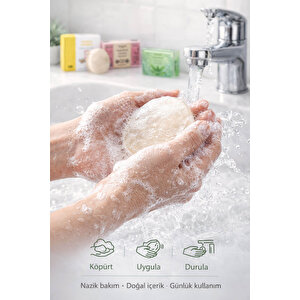 3'lü Doğal Sabun Seti  Maya, Aloe Vera, Gül Özlü - Hassas & Günlük Nazik Bakım Serisi