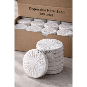 100 Adet 15 Gr Mini Otel Sabunu – Pile Sargılı Buklet Yuvarlak Misafir Sabunu