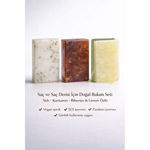Saç Ve Saç Derisi Bakımı İçin Onarıcı 3 Lü Doğal Sabun Seti