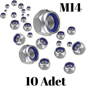 Fiber Somun M14 – Din 985 –  10'lu Paket Contalı Gevşemez Somun