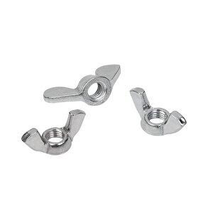 Kelebek Somun Metrik 5mm 100 Adet Kaplamalı Beyaz