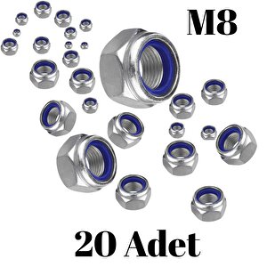 Fiber Somun M8 – Din 985 –  20'li Paket Contalı Gevşemez Somun