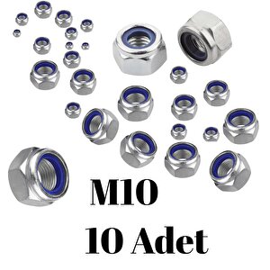 Fiber Somun M10 – Din 985 –  10'lu Paket Contalı Gevşemez Somun