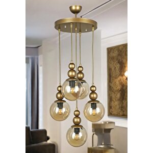 Spor Eskitme Avize 5li Bal Cam