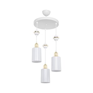 Akses Küre Beyaz 3'lü Opal Salon Yemek Odası Oturma Odası Antre Mutfak Çocuk Odası Yatak Odası Avize